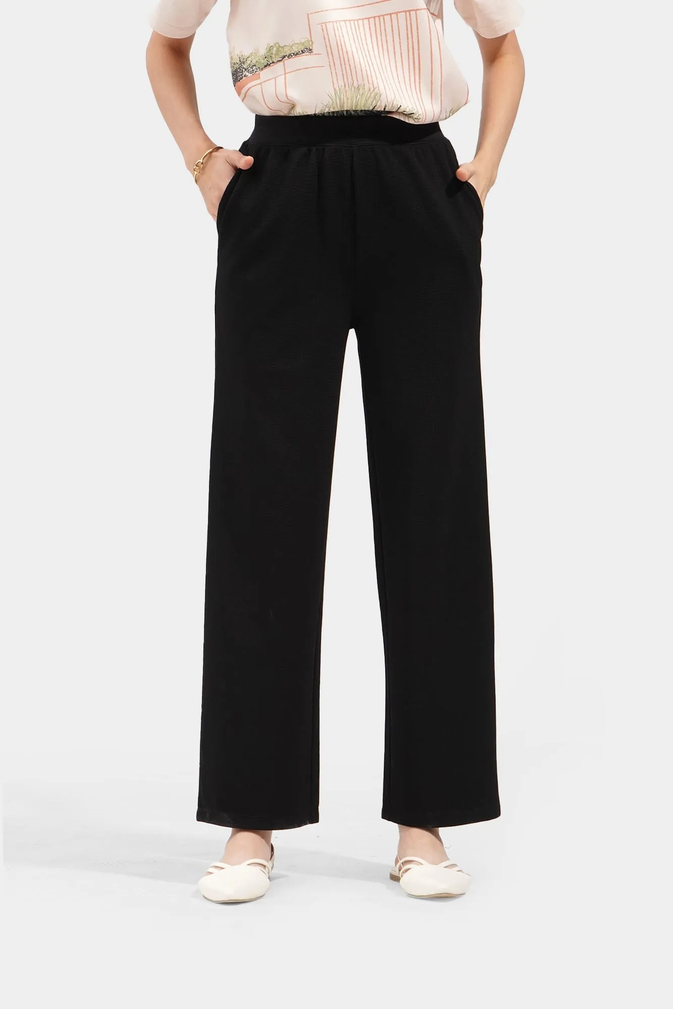 Waffle Straight Trousers