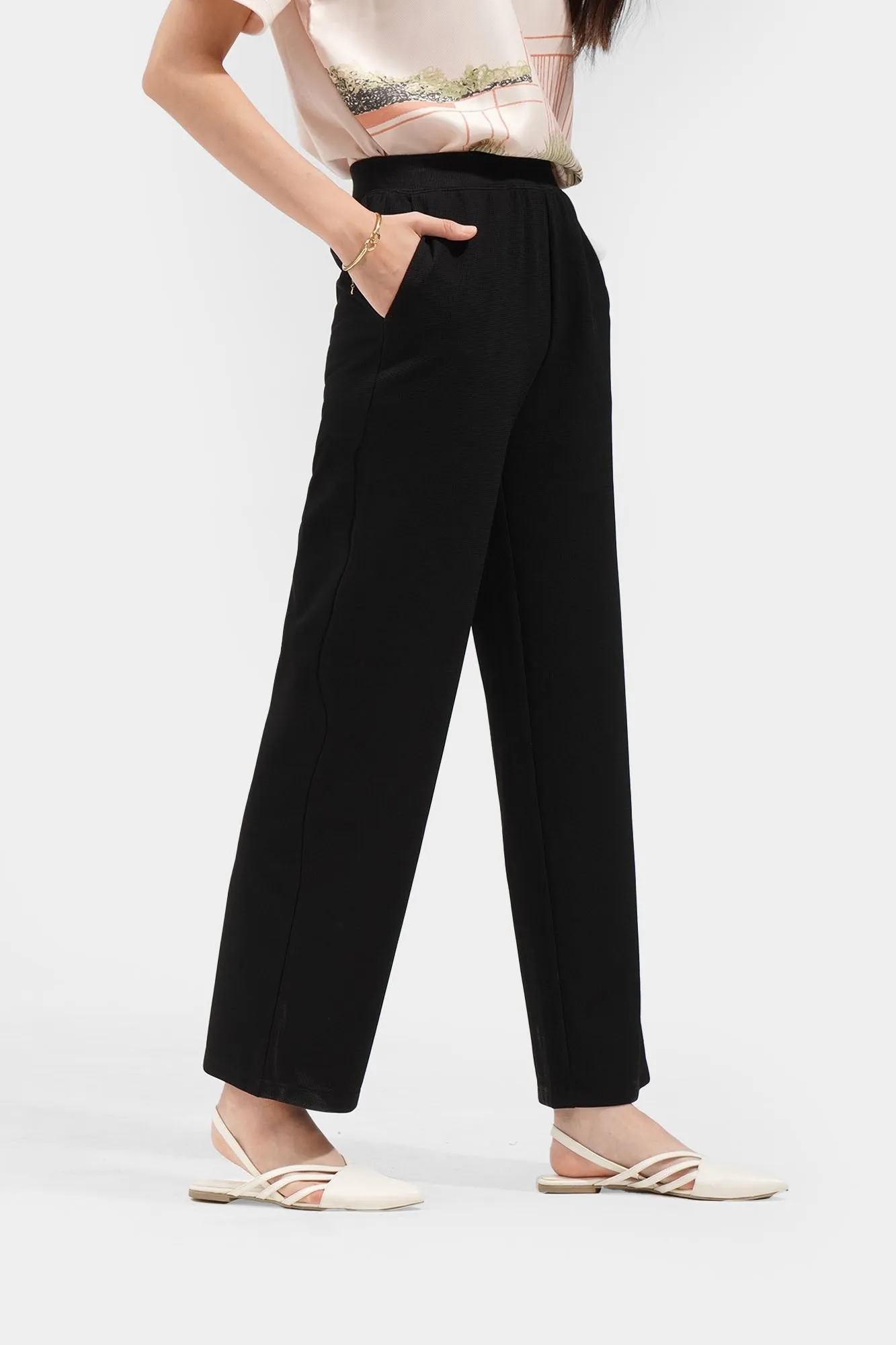 Waffle Straight Trousers