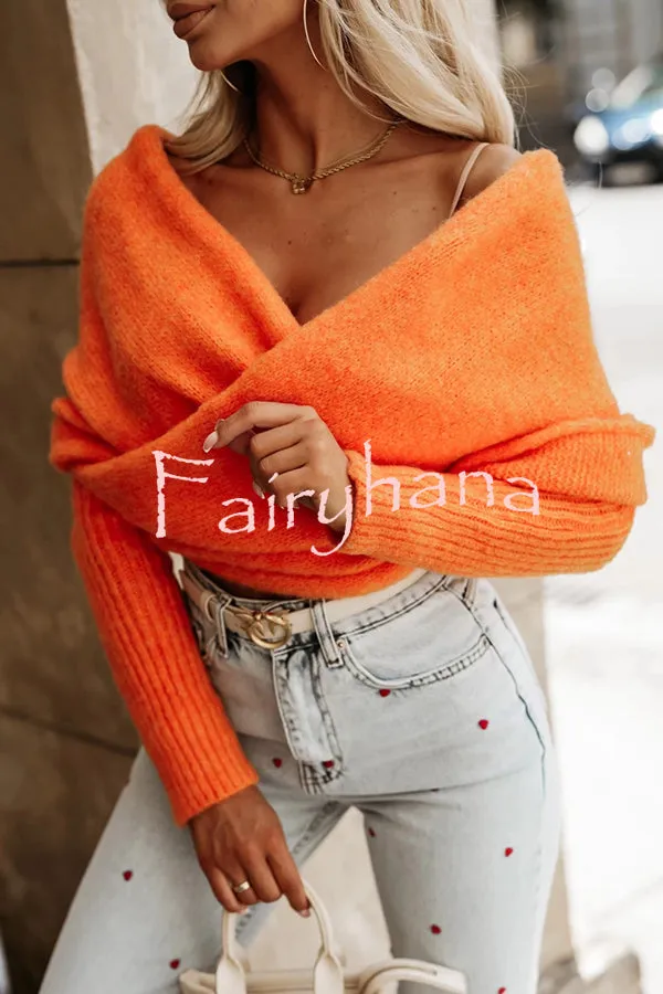 Warm in Two Ways Knit Off Shoulder Relaxed Poncho Sweater