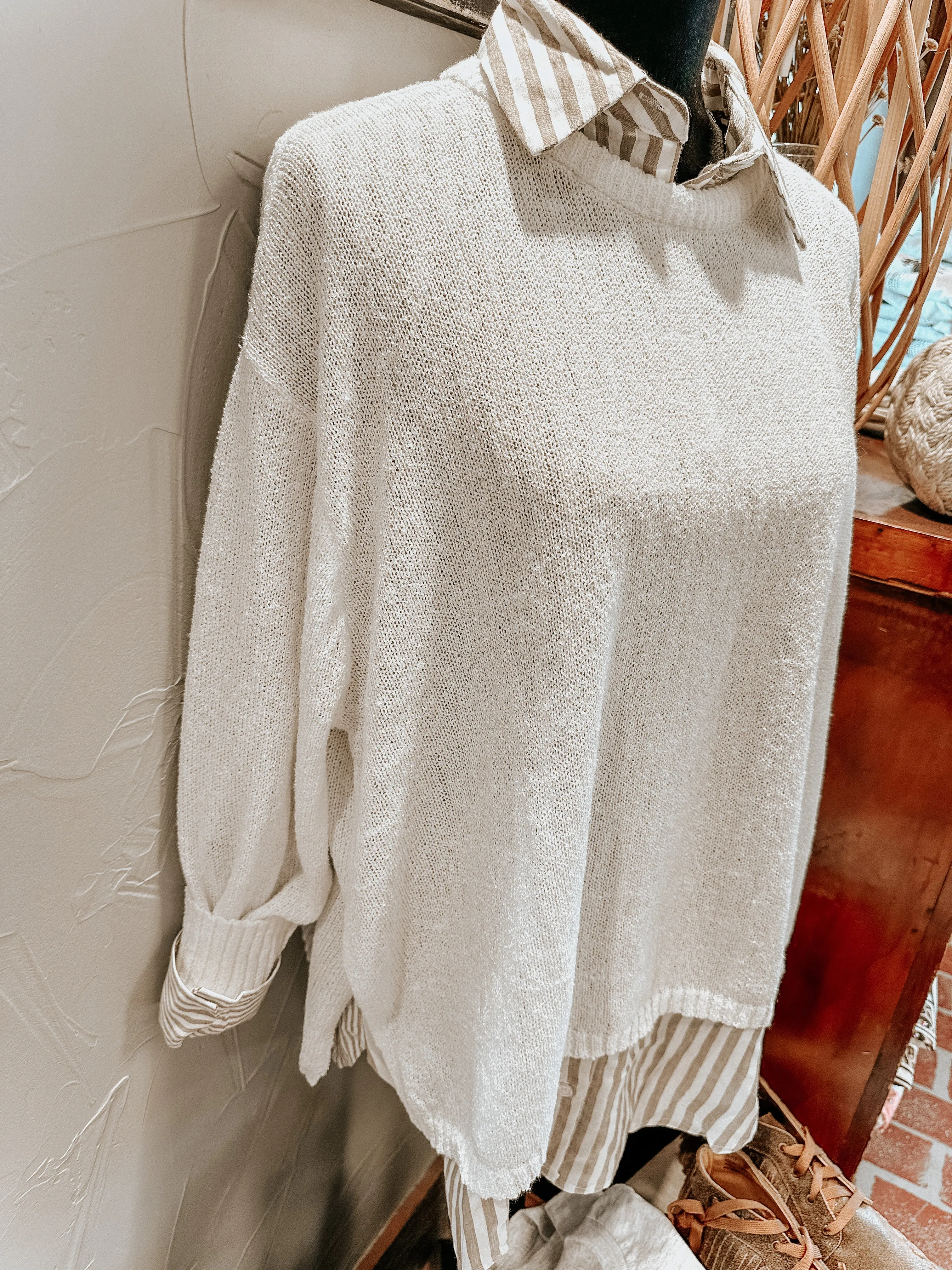 White Crewneck Sweater