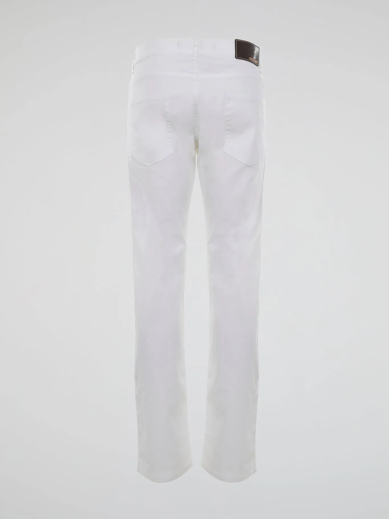 White Straight Cut Trousers