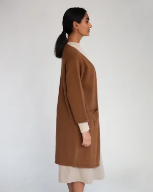 Whitney-Rose Virgin Wool Cardigan In Tan