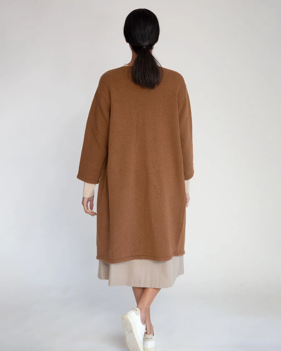 Whitney-Rose Virgin Wool Cardigan In Tan