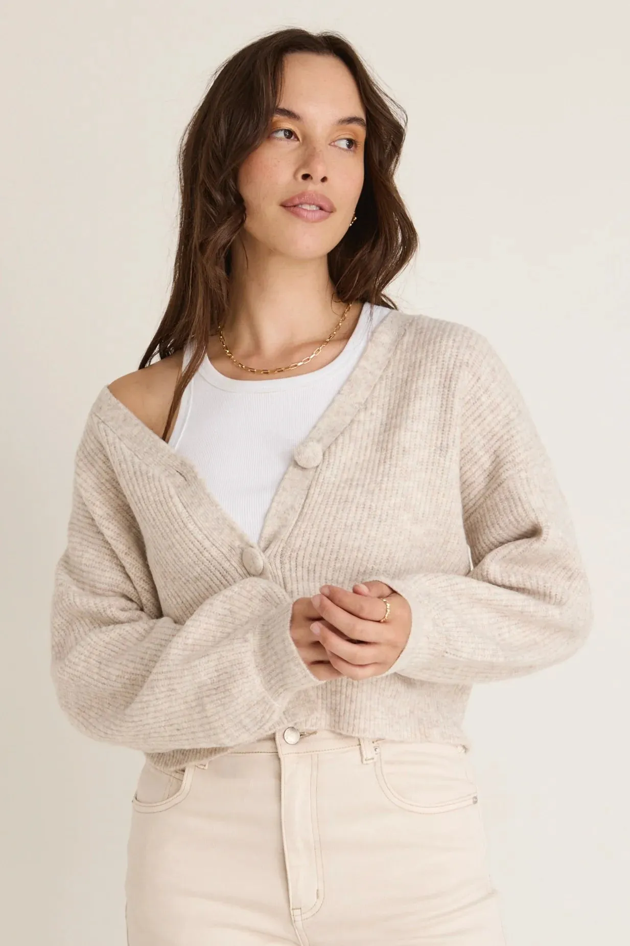 Wholesome Chunky Knit Cardigan - Oat