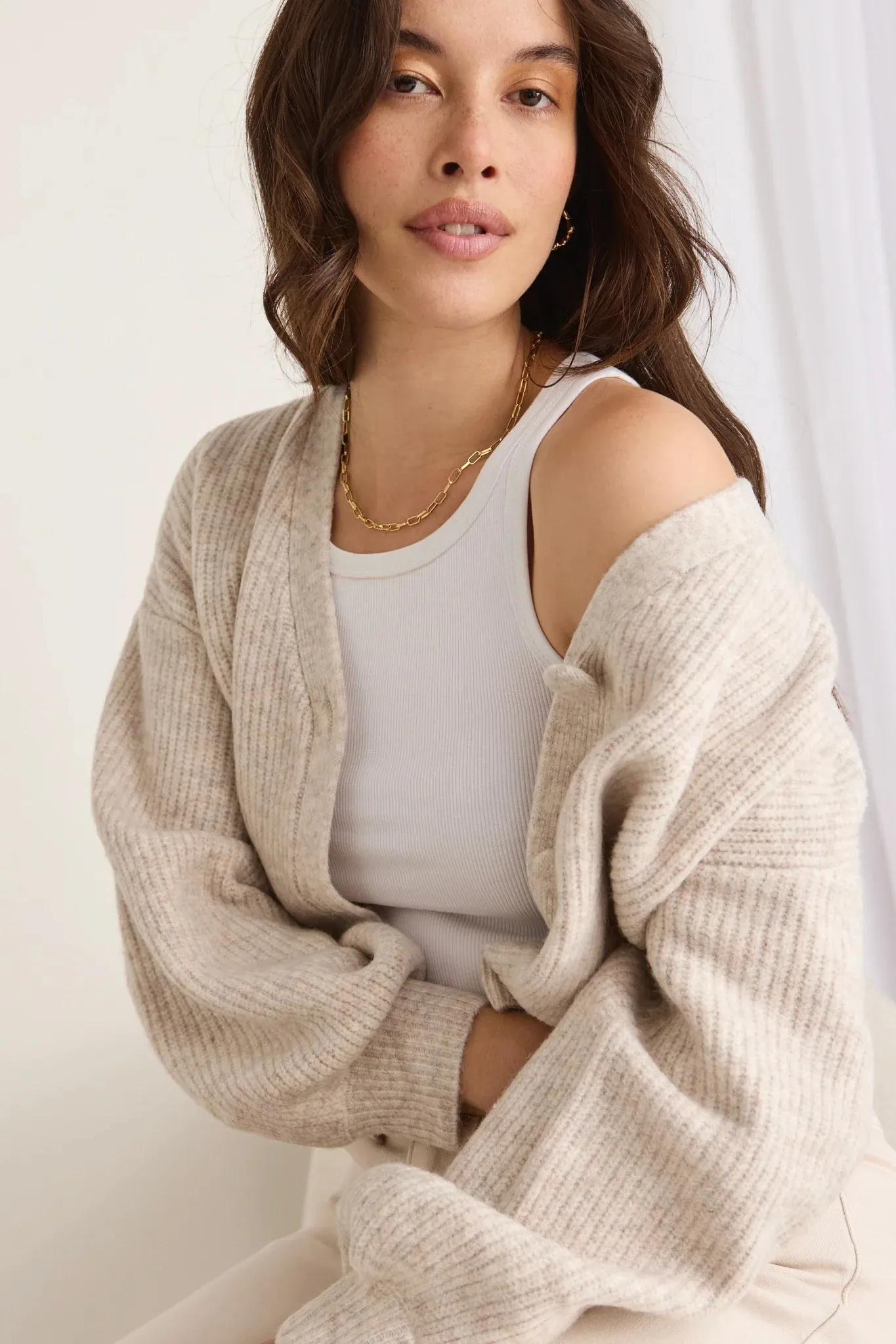 Wholesome Chunky Knit Cardigan - Oat