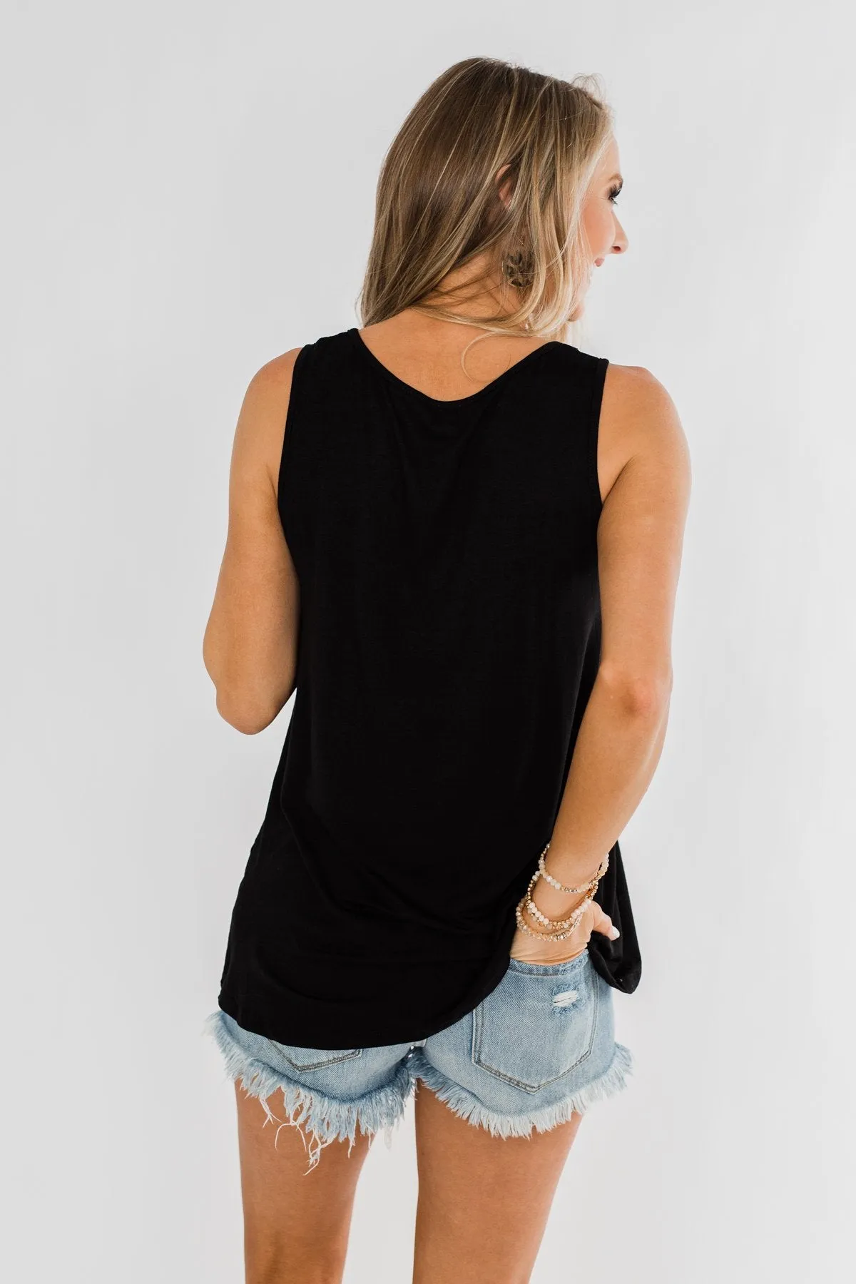Wide Open Spaces Tank Top- Black