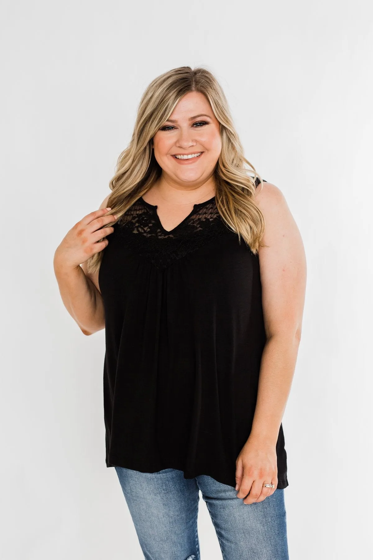 Wide Open Spaces Tank Top- Black