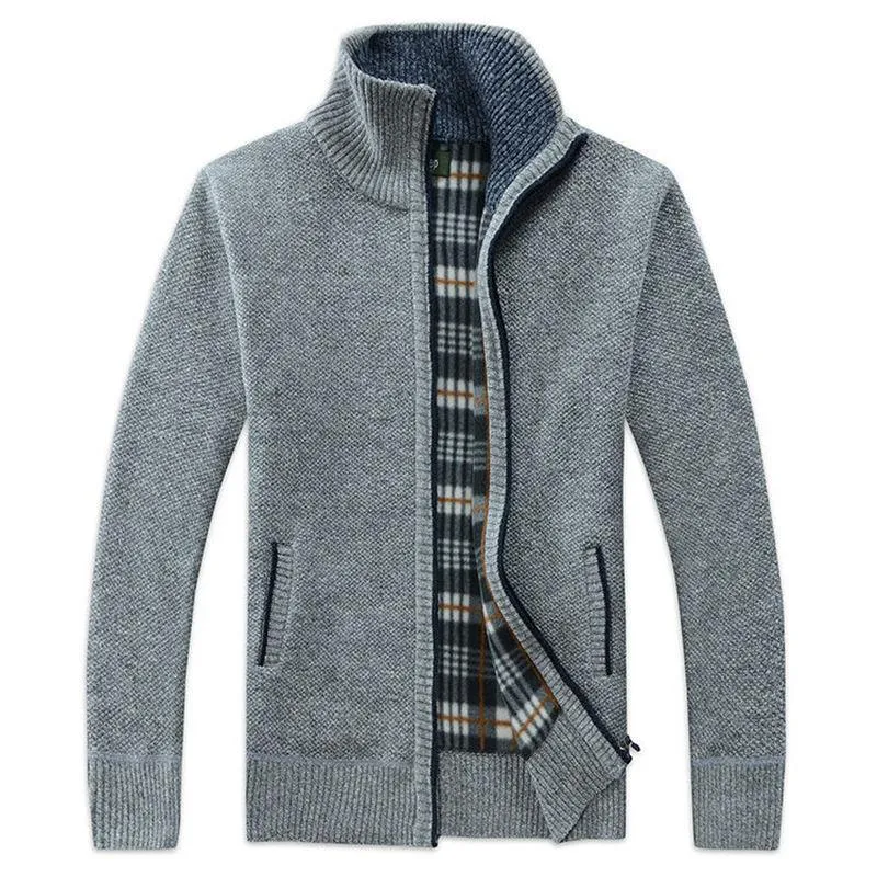 Winter Sweater Men Cardigan Velvet Thick Casual Tops Loose Warm Fashion Clothing Sweater for Men