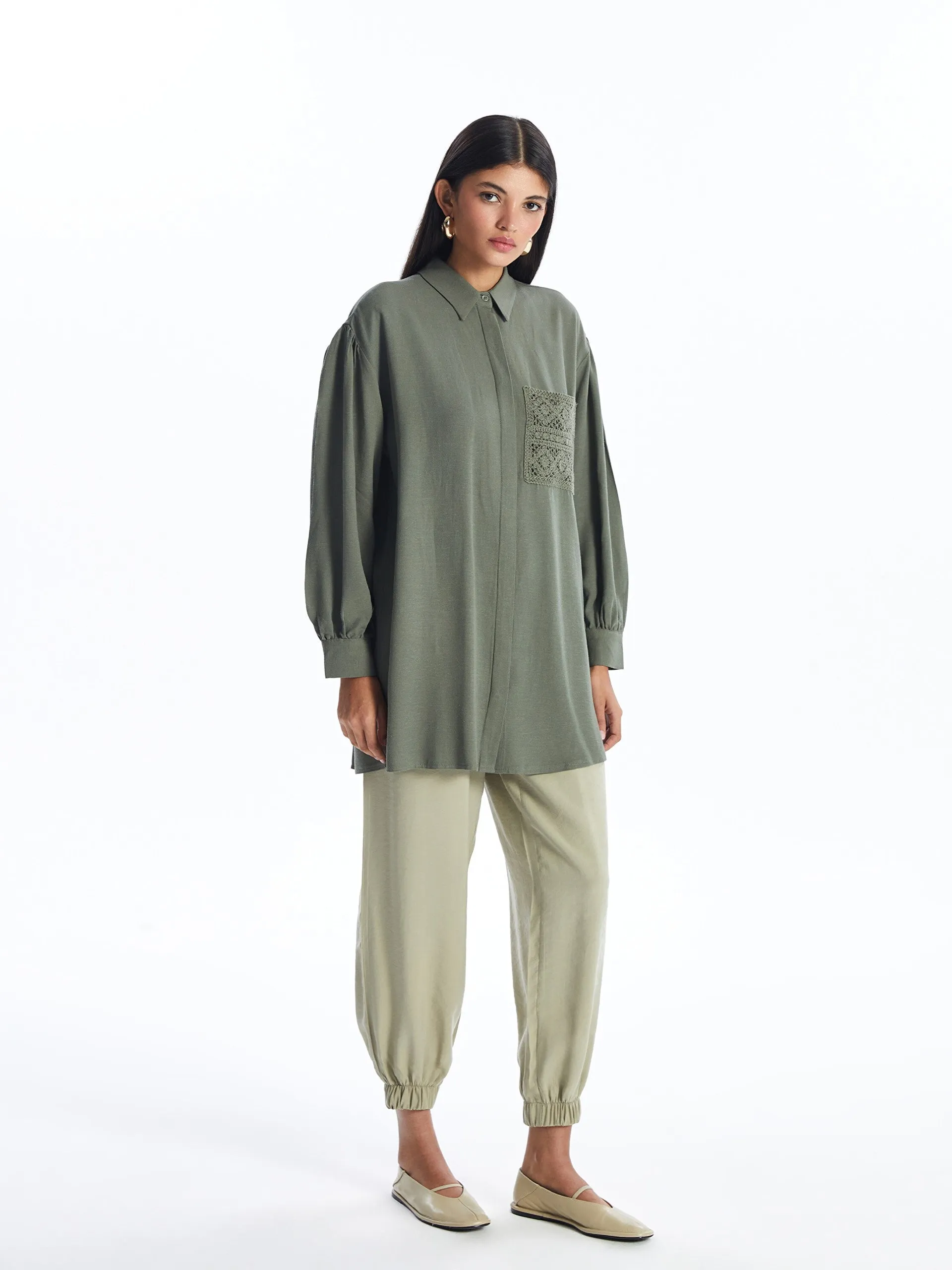 Women Elastic Waist Straight Jogger Pants