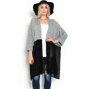 Women Knitted Chiffon Blouse Shirt Female Long Casual Chiffon Cardigans Kimonos