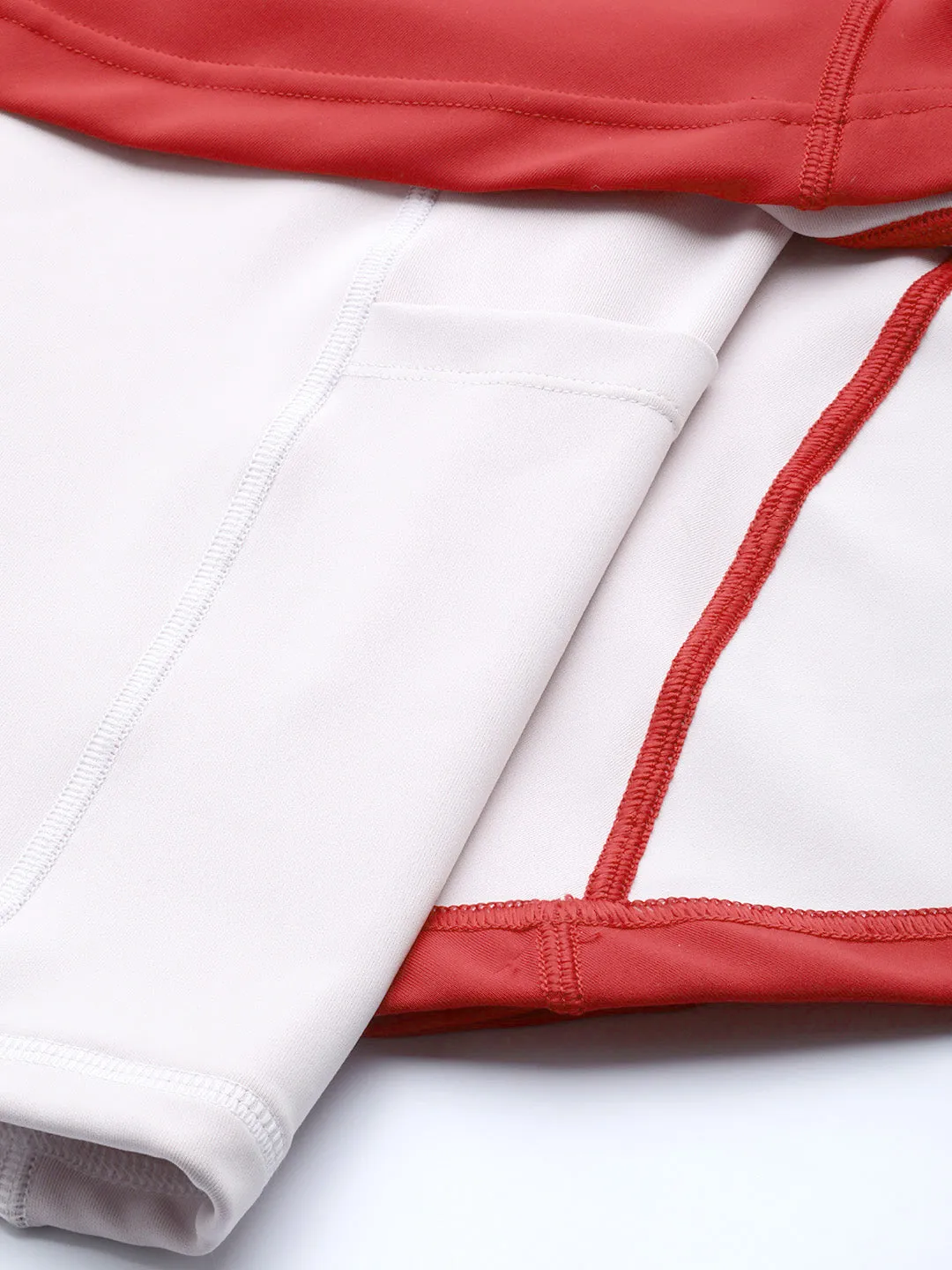 Women Red Solid A-Line Workout Skirt With Built In Shorts