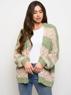 WOMEN'S OPEN MULTI COLOR SWEATER CARDIGAN