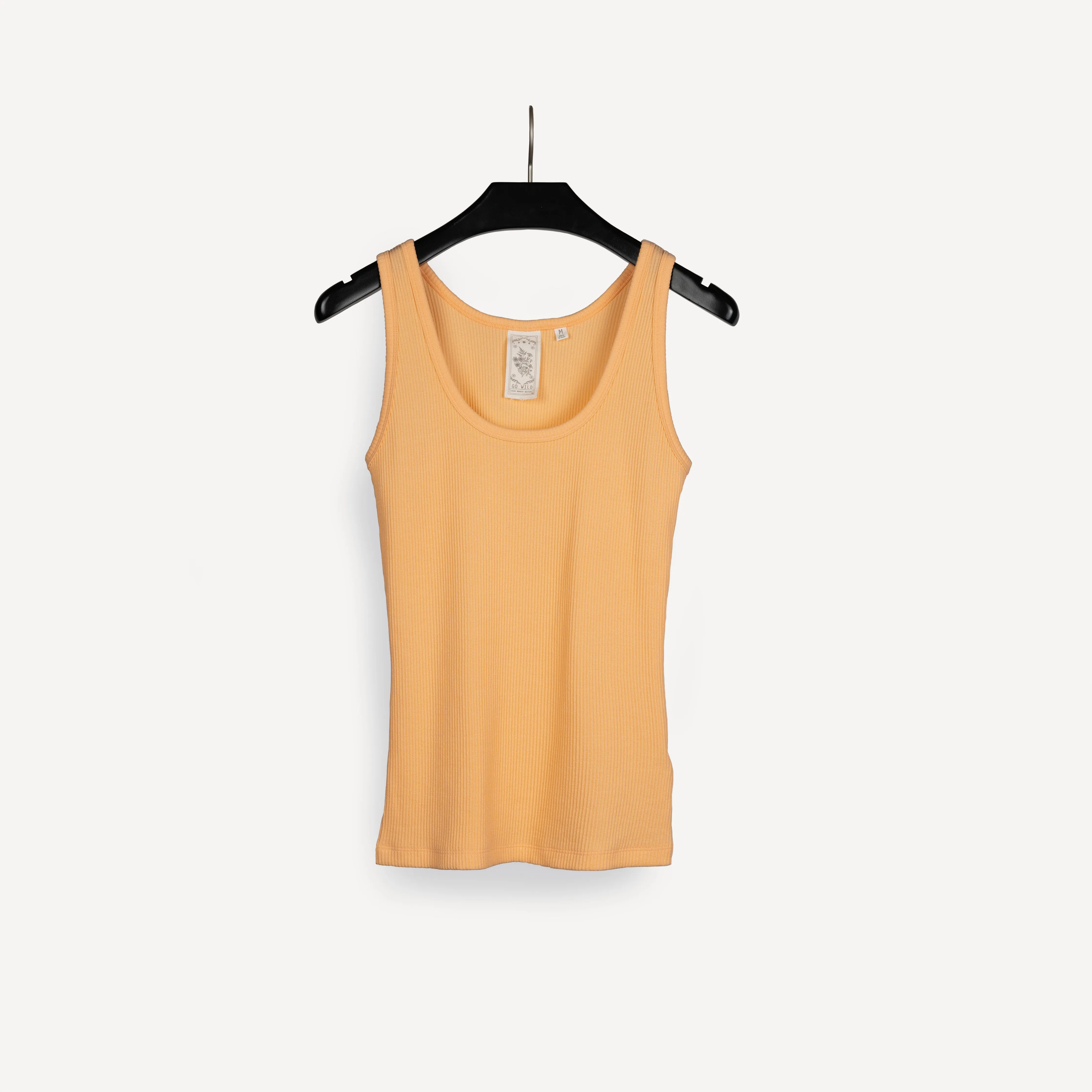 Womens "Chunky" Cotton/Spandex Rib Tank - Peach Fuzz