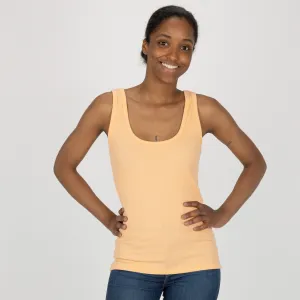 Womens "Chunky" Cotton/Spandex Rib Tank - Peach Fuzz