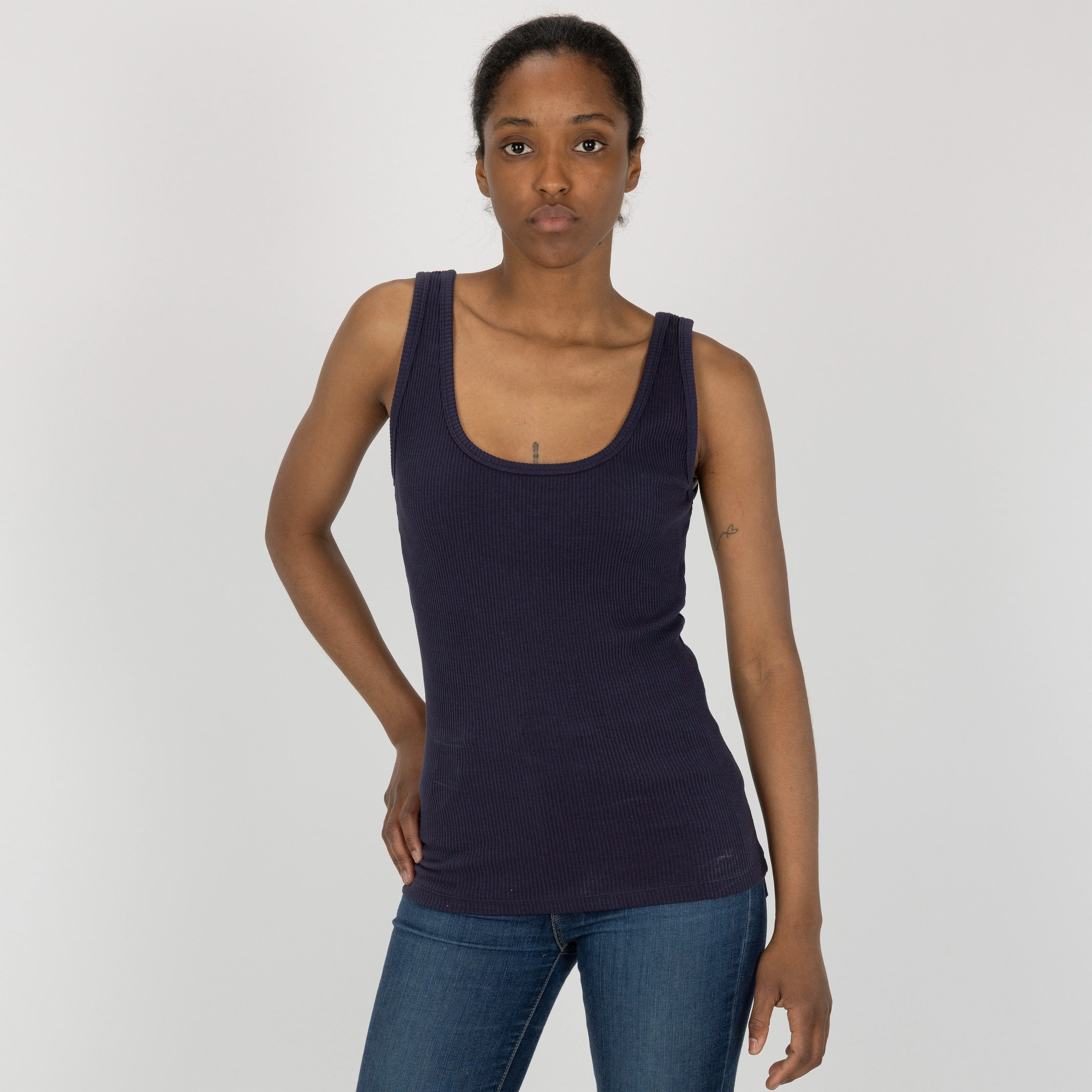 Womens "Chunky" Cotton/Spandex Rib Tank - Salute