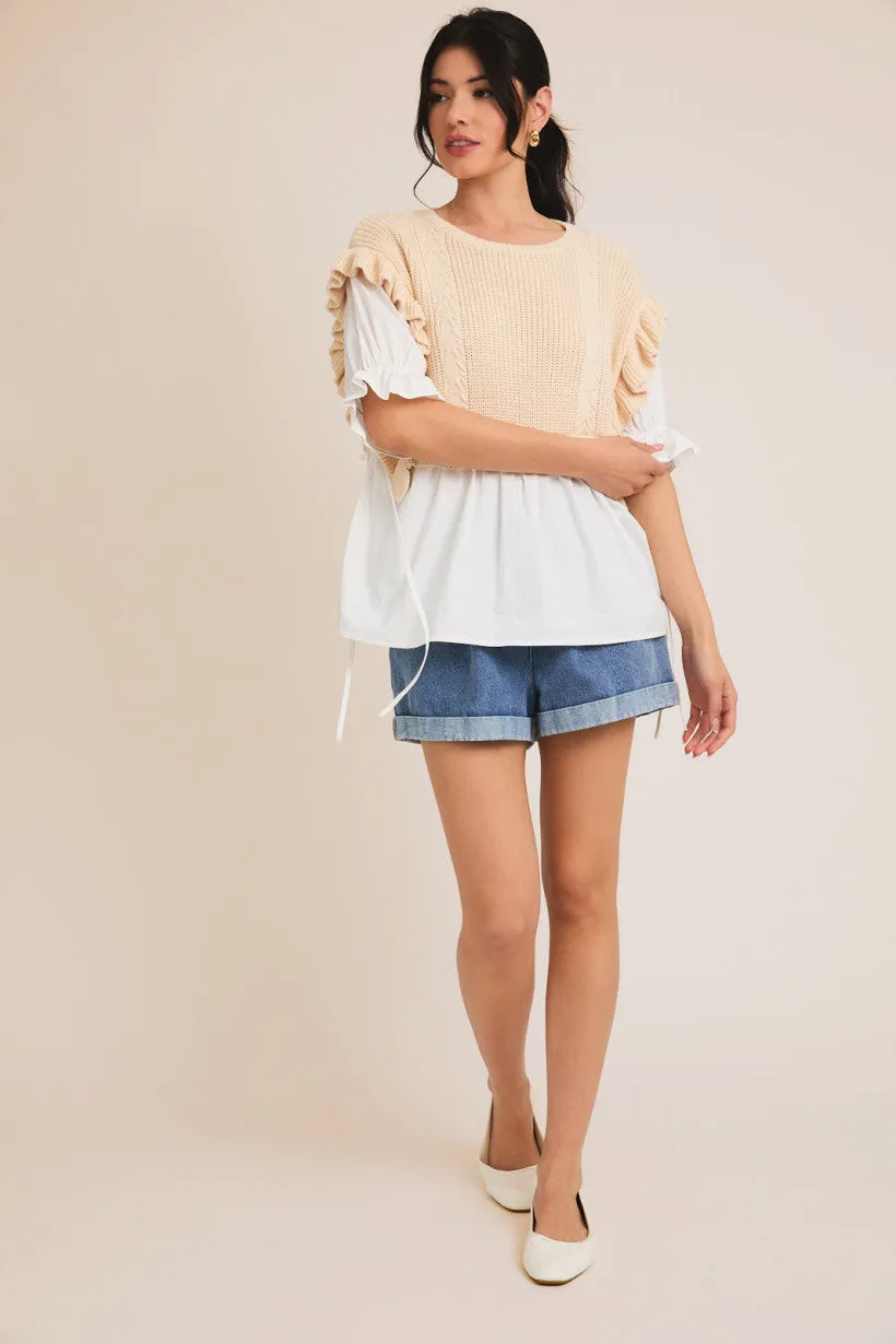 Woven Mix Top