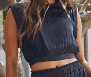Woven Satin Set- Top
