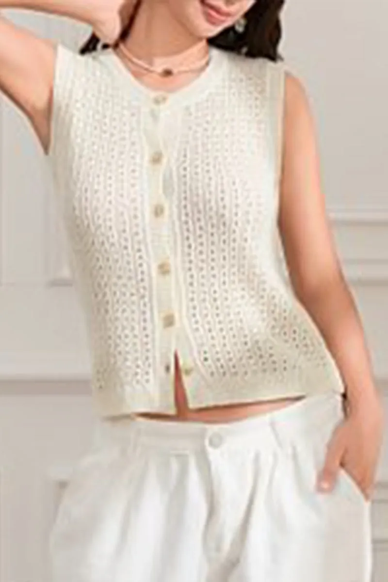 WR3257 Crochet Vest Top