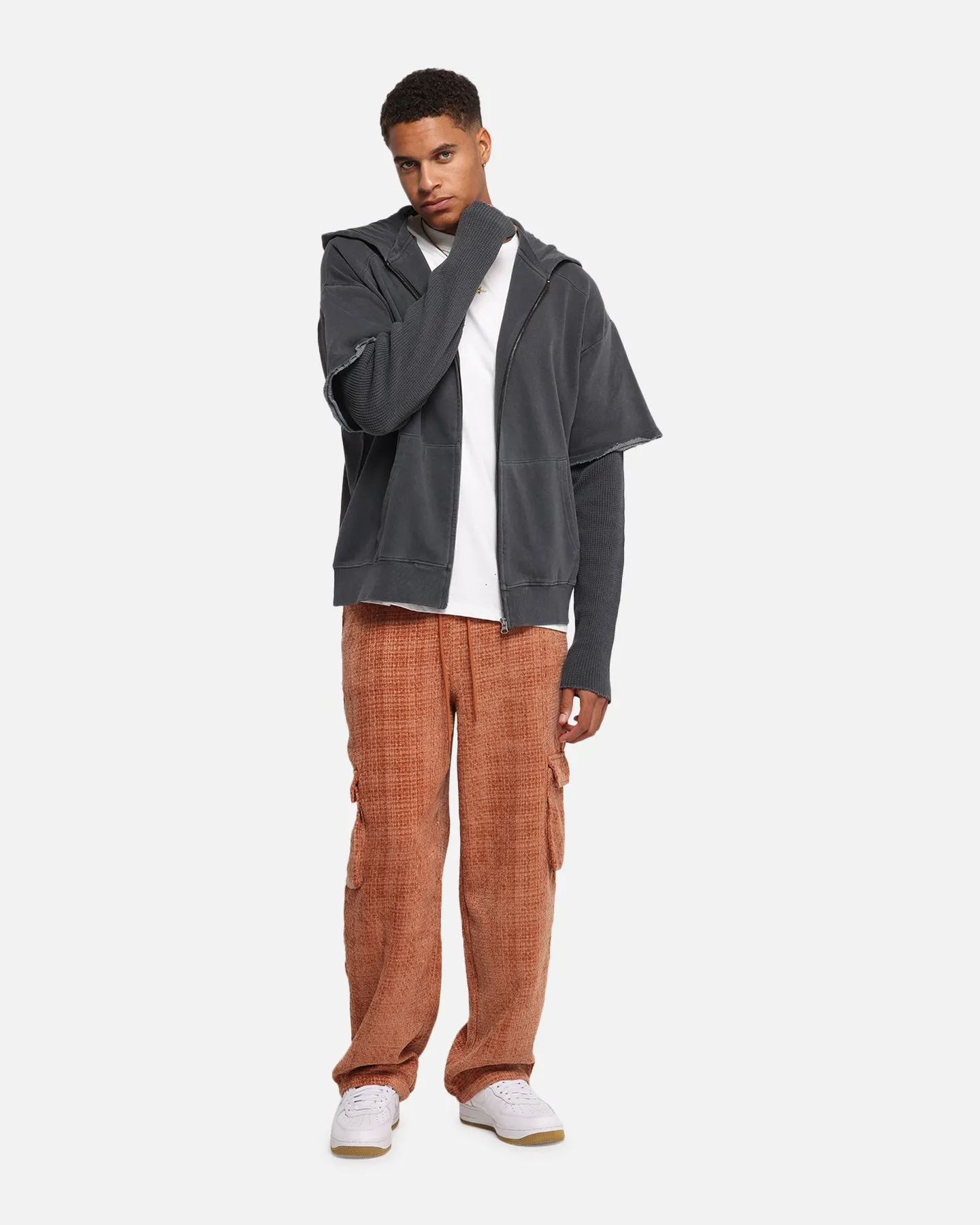 XXIII Hybrid Layered Hoodie Washed Black