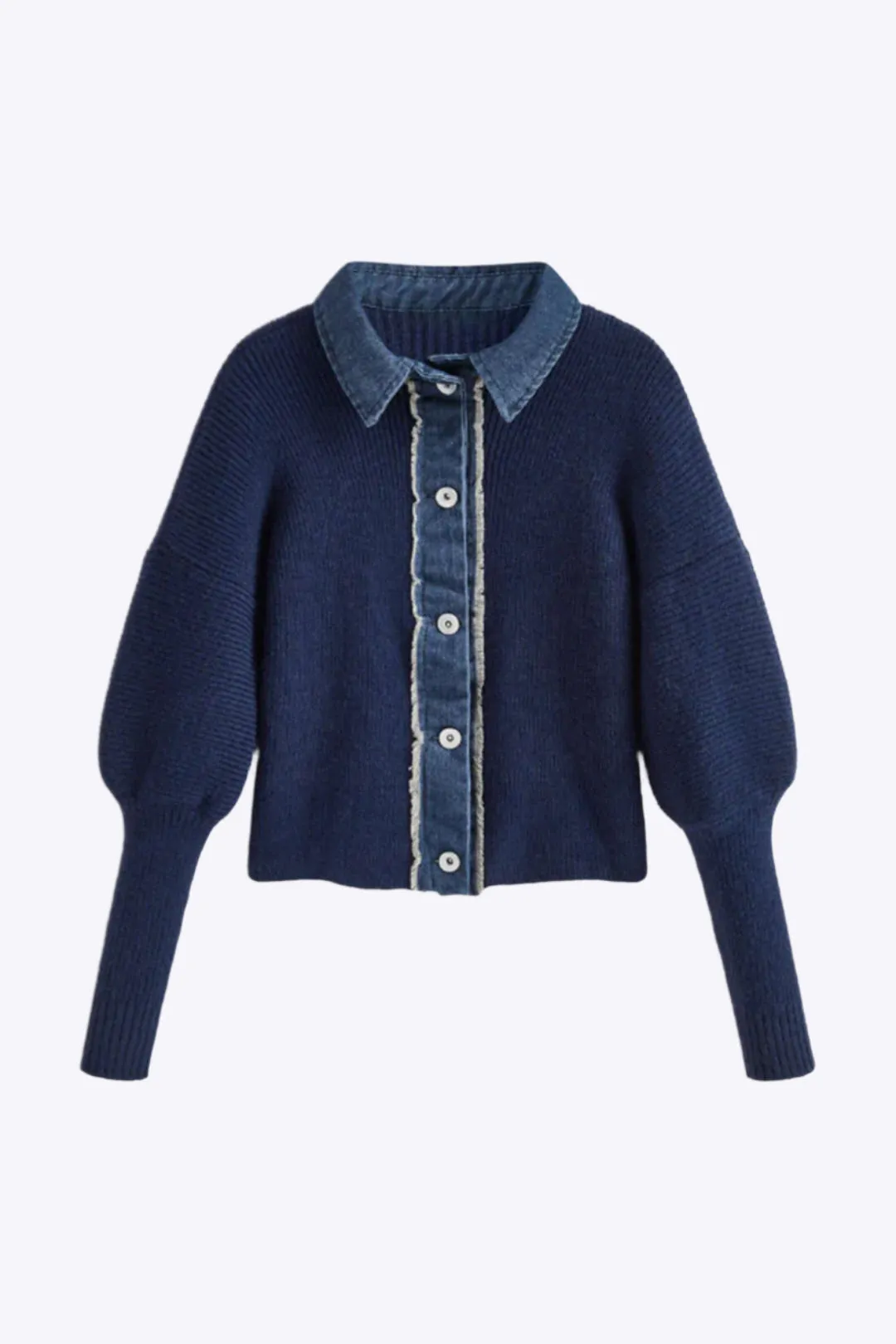 Zelda - Elegant Denim Button Up Woman's Cardigan